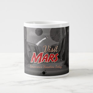 Visit Mars Vintage Poster Large Coffee Mug
