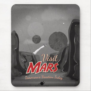 Visit Mars Vintage Poster Mouse Pad