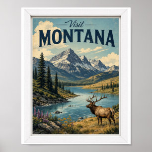 Visit Montana Travel Vintage Poster