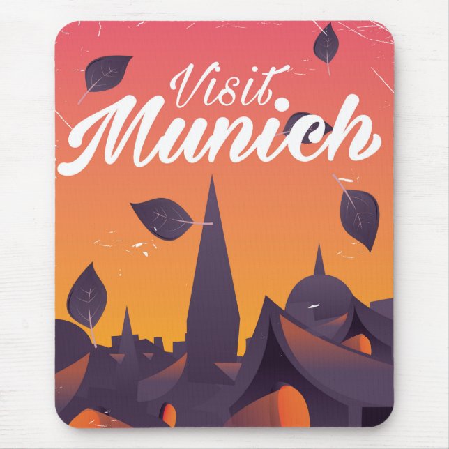 Visit Munich Germany travel poster Mouse Pad (Front)