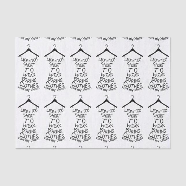 Visit My Closet White Tissue Paper Clothes (Front)