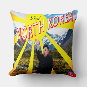 Visit North Korea Throw Pillow