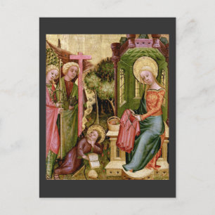 Visit of the Angel, c. 1400-10 by Master Bertram Postcard