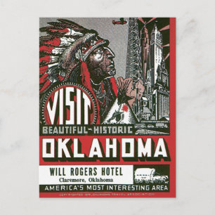 Visit Oklahoma OK USA Vintage Postcard