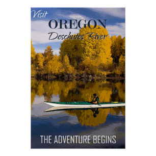 Visit Oregon, Deschutes River, Poster