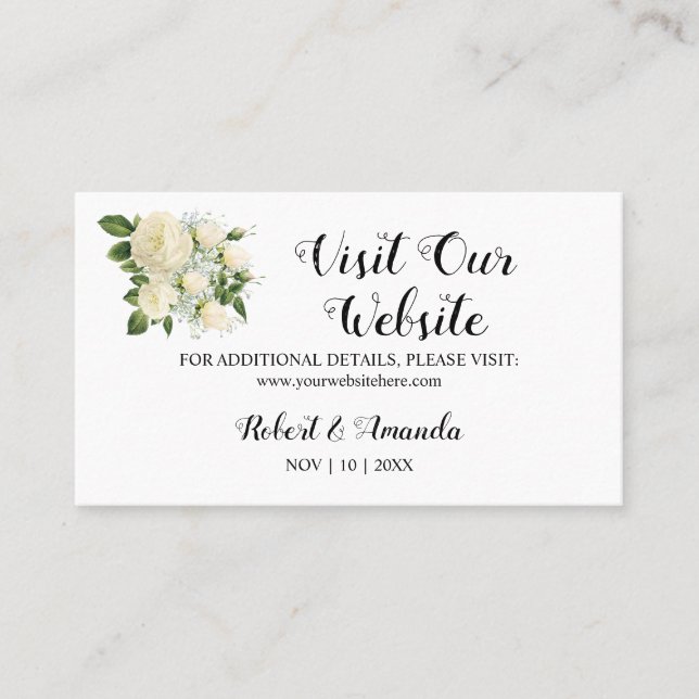 Visit our Website Wedding Insert Card (Front)