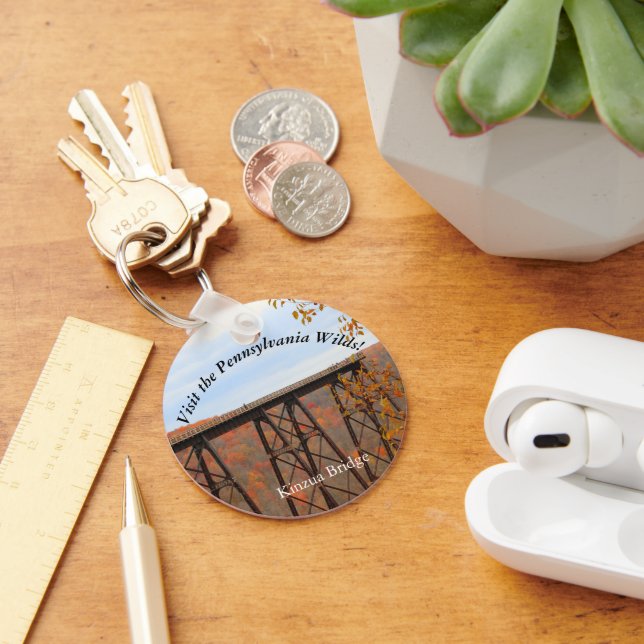 Visit PA Wilds Picturesque Souvenir Kinzua Bridge Keychain (Desk)