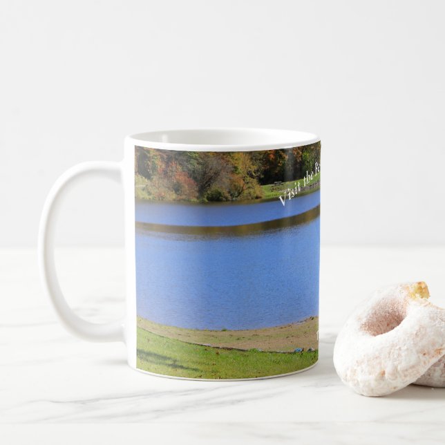 Visit PA Wilds Picturesque Souvenir Twin Lakes ANF Coffee Mug (With Donut)