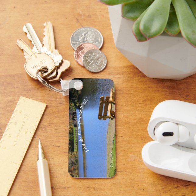 Visit PA Wilds Picturesque Souvenir Twin Lakes ANF Keychain (Desk)