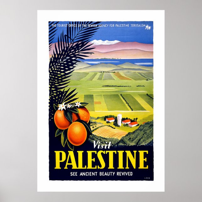 "Visit Palestine" Vintage Travel Poster (Front)
