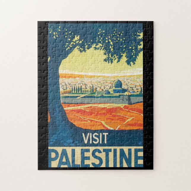 Visit Palestine Vintage Travel Poster Jigsaw Puzzle (Vertical)