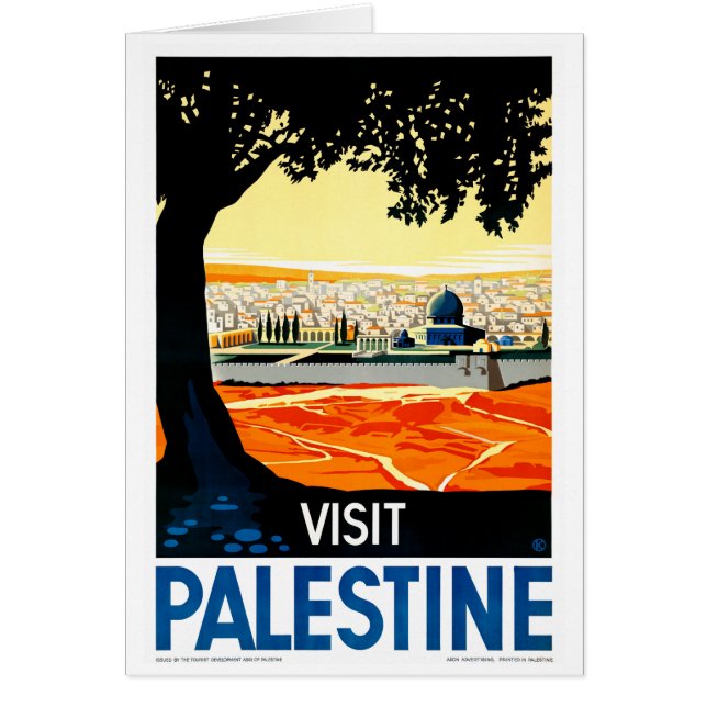 Visit Palestine Vintage Travel Poster Restored (Front)
