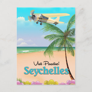 Visit Paradise! Seychelles travel poster Postcard