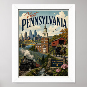 Visit Pennsylvania Travel Vintage Poster