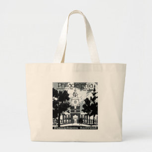 Visit Philadelphia on the Pennsylvania Railroad Large Tote Bag