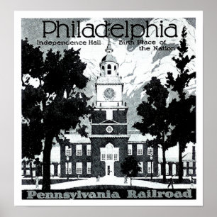 Visit Philadelphia on the Pennsylvania Railroad Poster