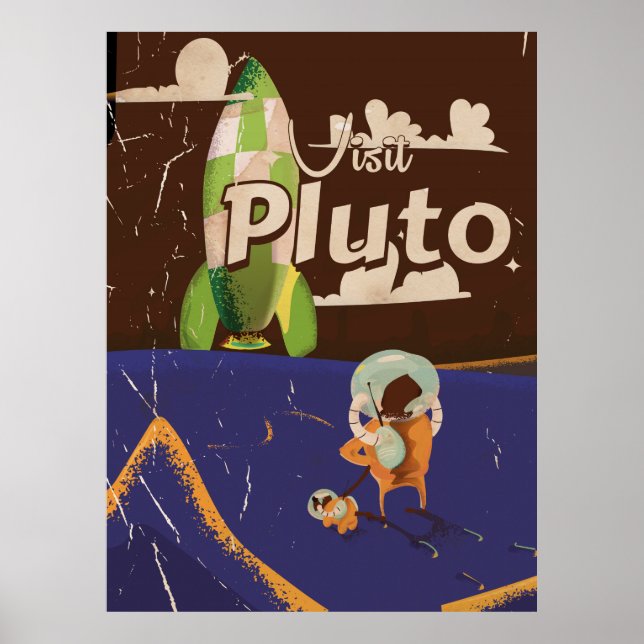 Visit Pluto Vintage Travel poster (Front)