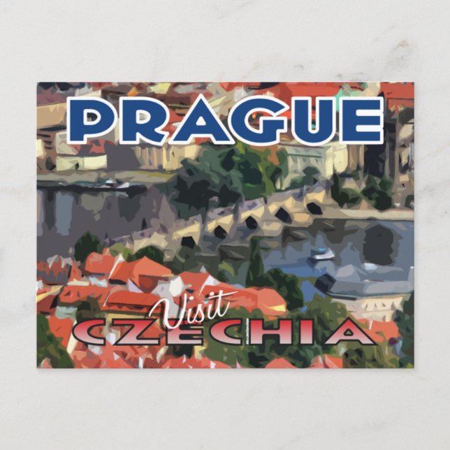 Visit... Prague, Czechia Postcard (Front)