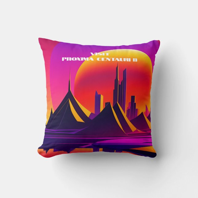 Visit Proxima Centauri b Throw Pillow (Front)