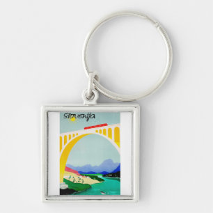 Visit Slovenia Green, Boutique, Diverse Keychain