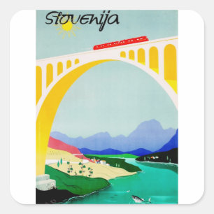 Visit Slovenia Green, Boutique, Diverse Square Sticker