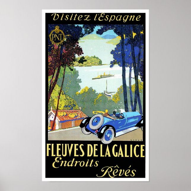 Visit Spain vintage travel Poster (Front)