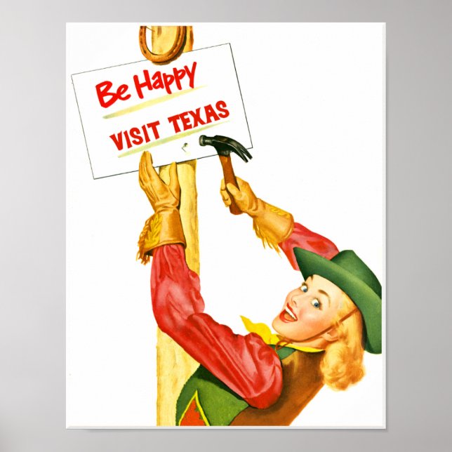 Visit Texas travel poster (Front)