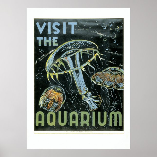 Visit the Aquarium - WPA Poster - (Front)