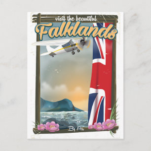 Visit the Beautiful Falklands travel poster Postcard