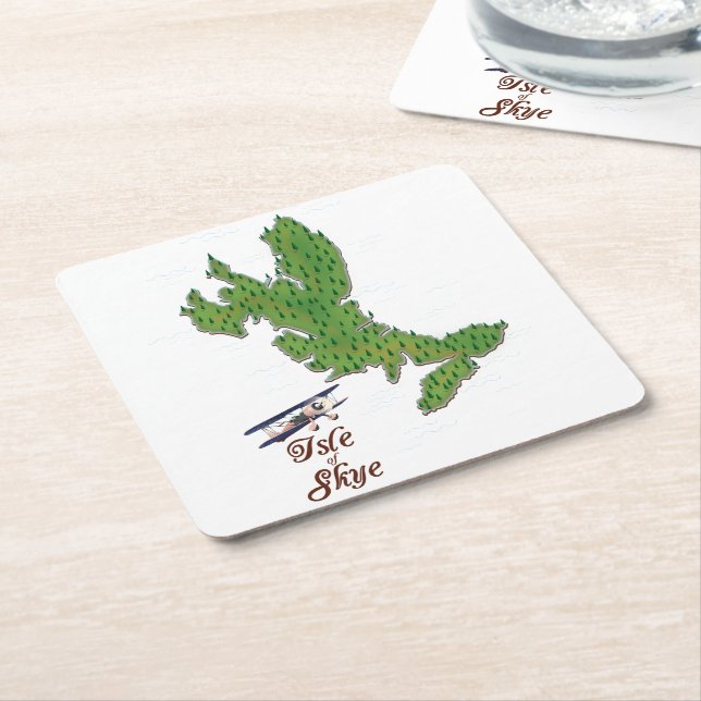 Visit the Beautiful Island of Skye Square Paper Coaster (Angled)