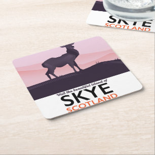 Visit the Beautiful Island of Skye Square Paper Coaster