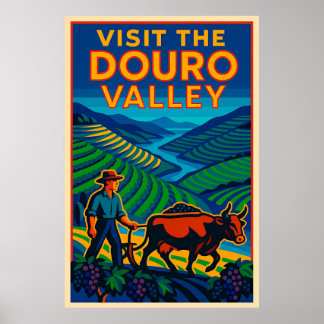 Visit the Douro Valley Art Deco Travel Poster