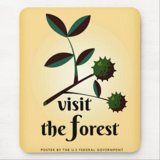 Visit the forest USA vintage poster. Mouse Pad
