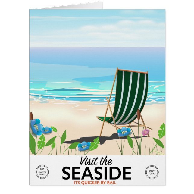 Visit the Seaside vintage travel poster (Front)
