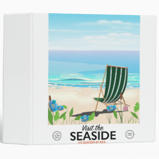 Visit the Seaside vintage travel poster Binder