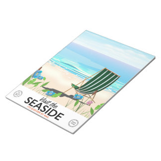 Visit the Seaside vintage travel poster Notepad