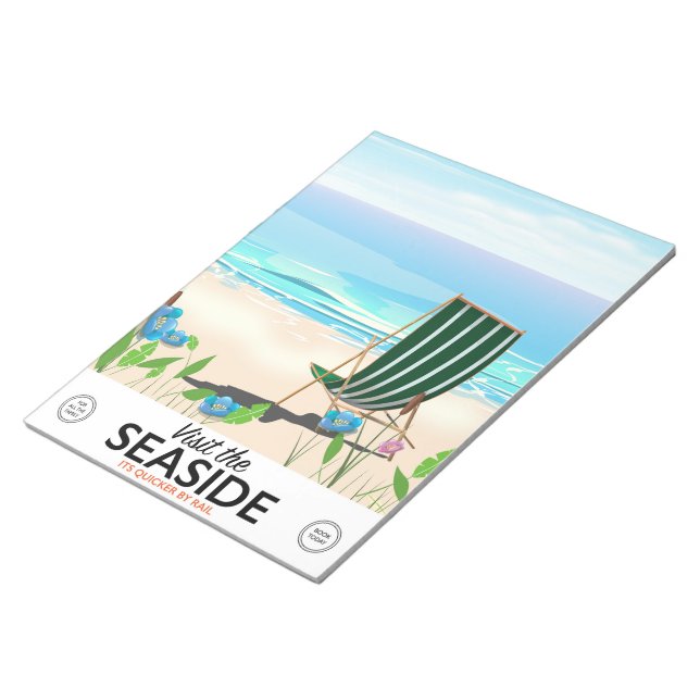 Visit the Seaside vintage travel poster Notepad (Angled)