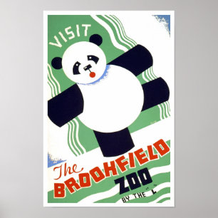 Visit The Zoo, 1938. Vintage Advertising Poster