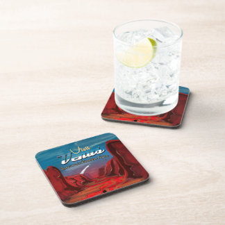 Visit Venus Vintage Poster Coaster