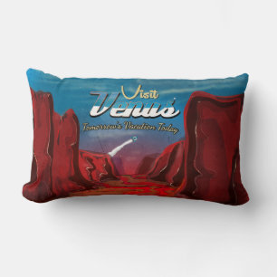 Visit Venus Vintage Poster Lumbar Pillow