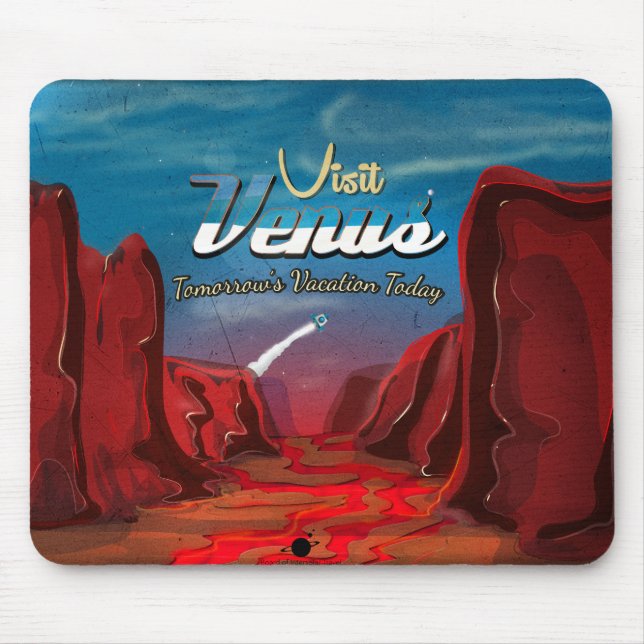 Visit Venus Vintage Poster Mouse Pad (Front)