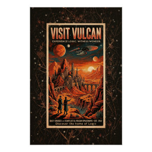 Visit Vulcan - Retro Galactic Travel Poster