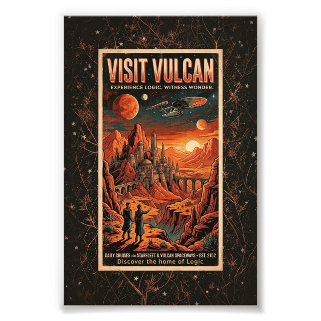 Visit Vulcan - Retro Galactic Travel Poster (Front)