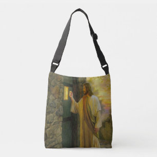 Visitation at Dawn Jesus Knocking on a Rustic Door Crossbody Bag