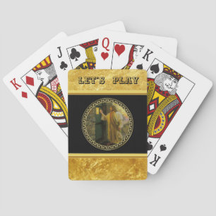Visitation at Dawn Jesus Knocking on a Rustic Door Playing Cards