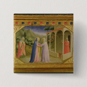 Visitation, from predella Annunciation 2 Inch Square Button
