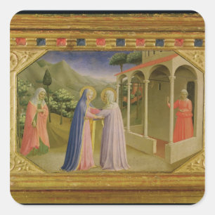 Visitation, from predella Annunciation Square Sticker