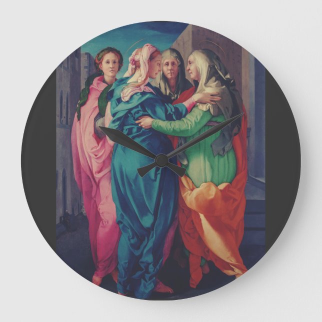 Visitation of Virgin by Pontormo  Large Clock (Front)