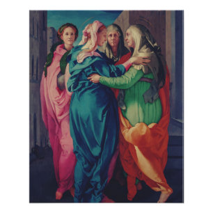 Visitation of Virgin by Pontormo Poster