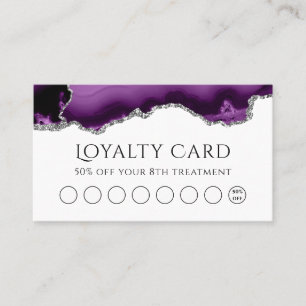Visite agate d'argent violet Carte de fidélité